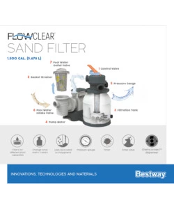 Pompa di filtraggio a sabbia bestway "flowclear" per piscine da 5.678 litri/ora - cod. 58497